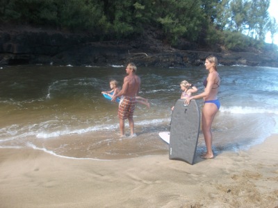 Never get too old, or take yourself too serious, to go boogie boarding!